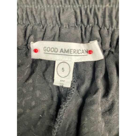 Good American Women's Pleated Pants Size 5/2X Black Leopard Print Rayon Viscose - Picture 3 of 6